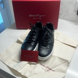 Salvatore Ferragamo black womens sneakers size 10